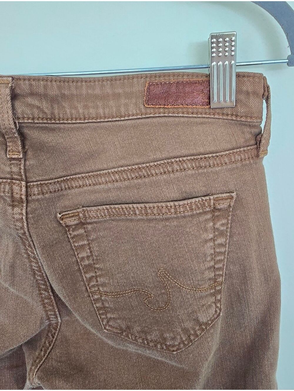 AG Adriano Goldschmied Coffee Brown Stevie Slim Straight Ankle Jeans Size 25R - Picture 7 of 9